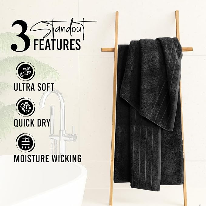 DAN River Extra Large Bath Towels Set of 4, 30 x 60 Inches - Image 2