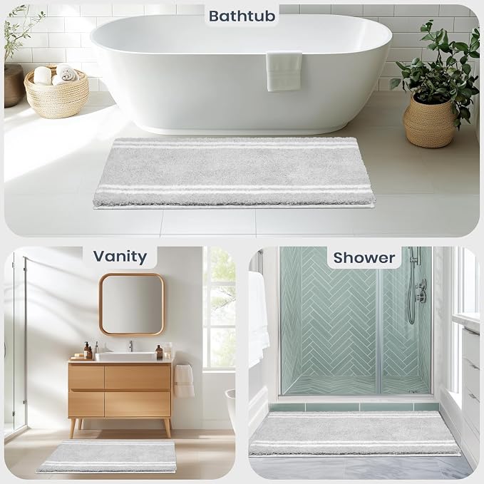 PURRUGS Bathroom Rug Non-Slip Machine Washable 30" x 60", Super Absorbent and - Image 5
