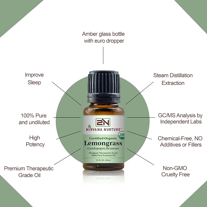 Lemongrass Essential Oil USDA Certified Organic 100% Pure Premium Therapeutic - Image 4