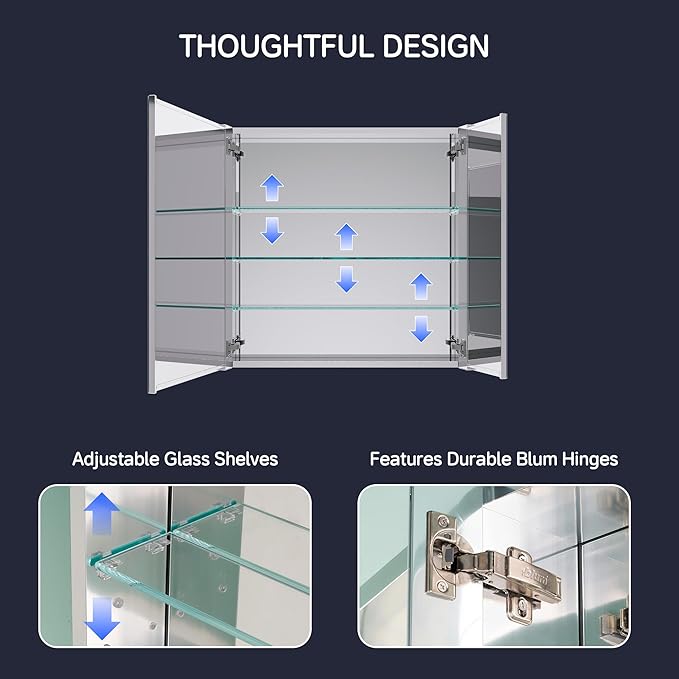 Medicine Cabinet 30" x 30", Bathroom Medicine Cabinet - Image 6