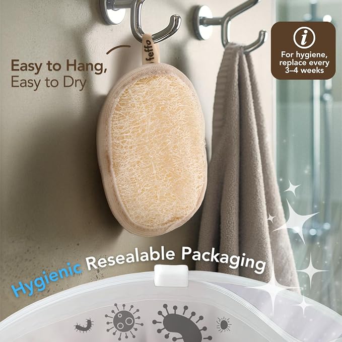 Loofah Sponge for Body Scrub, Exfoliating Body Scrubber & Shower Sponge Shower - Image 6