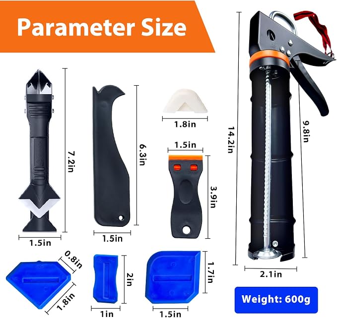 Caulk Gun Kit - Smooth Silicone Caulking Tools The Smarter Way to Seal & - Image 2