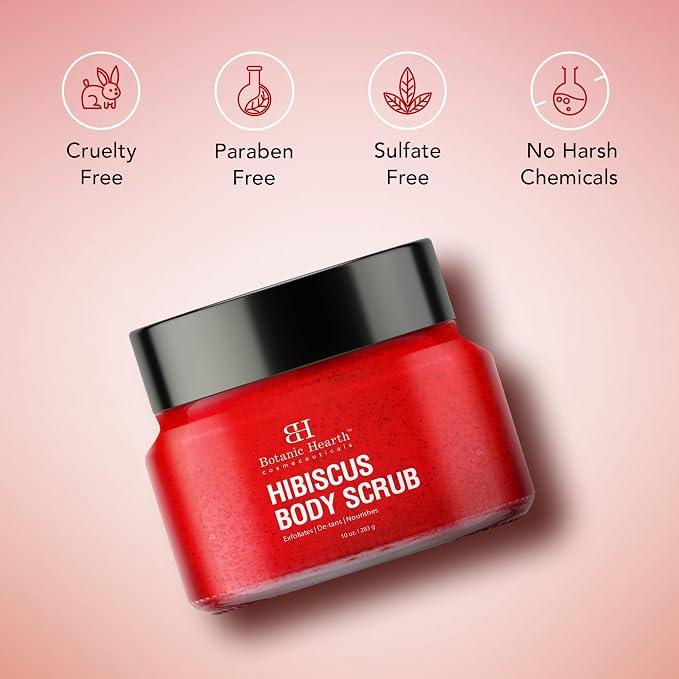 Botanic Hearth Hibiscus Body Scrub Exfoliator | Hydrating Raw Sugar Scrub | - Image 3