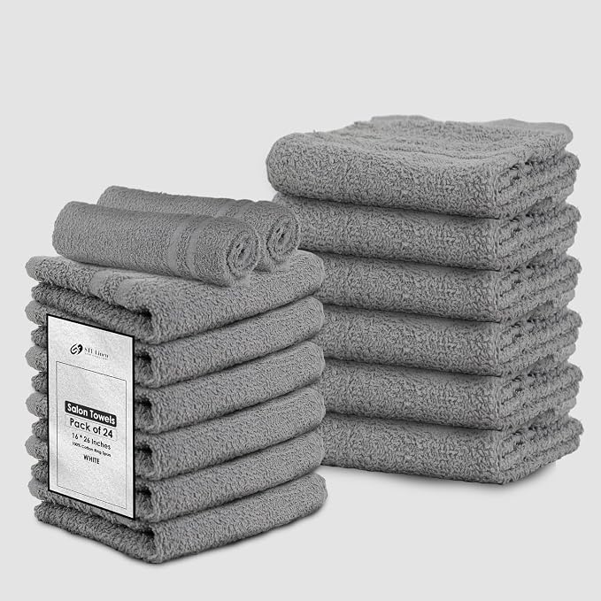 24 Pack Dark Grey Hand Towel 100% Cotton Spa Towel – 16x27 inches Highly - Image 6