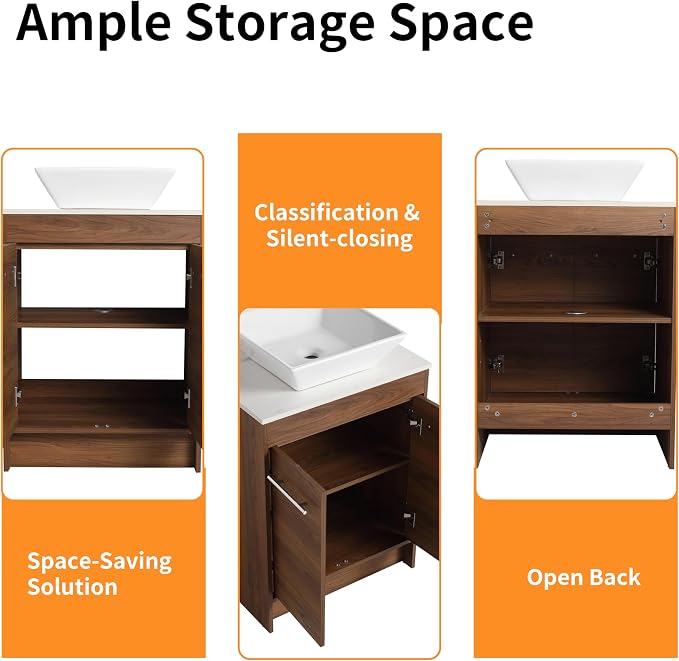 60 Inch Bathroom Vanity with Sink, Mordern Bathroom Vanity, Single Sink - Image 6