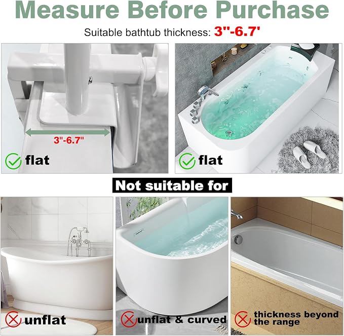 YEEGO DIRECT Bathtub Safety Rail, Height Adjustable Shower Bathtub Grab Bars - Image 4