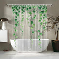 Clear Green Ivy Leaves Shower Curtain Liner, Transparent Plastic Nature Green by CAPQL