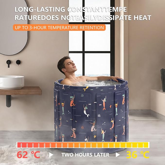 Portable Bath Tub for Adult, Foldable Soaking Bathtub for Hot SPA&Ice Bath - Image 3