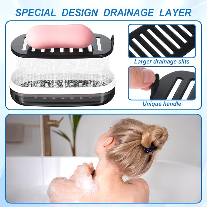 Shampoo Bar and Conditioner Holder Travel Case Shampoo Bar Holder Bars Soap - Image 4