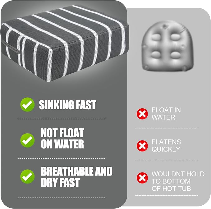 2 Pcs Hot Tub Booster Seat Weighted Spa Bathtub Booster Cushion - Image 5