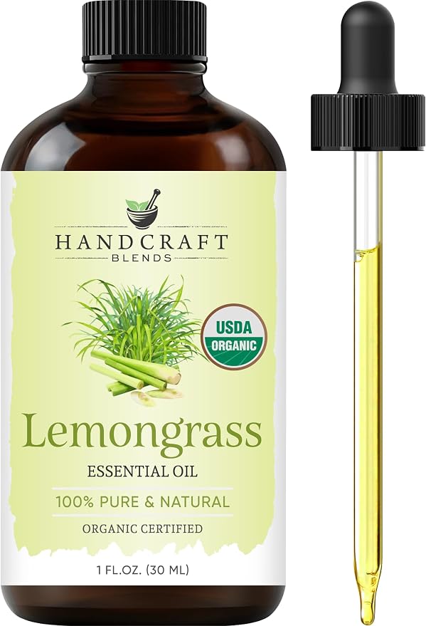 Handcraft Blends Organic Lemongrass Essential Oil – 1 Fl Oz – 100% Pure and by HandcraftBlends