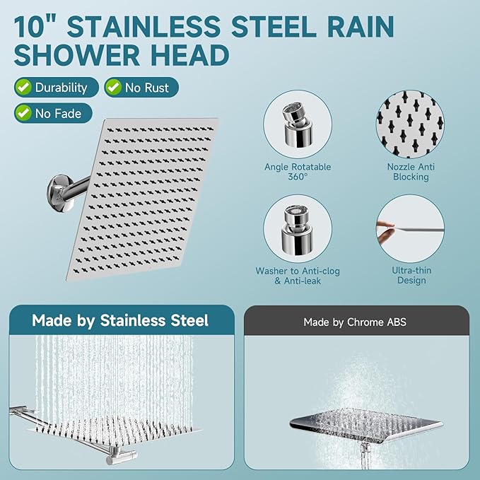 Filtered Shower Head With Handheld Combo, Detachable Dual Showerhead with - Image 6