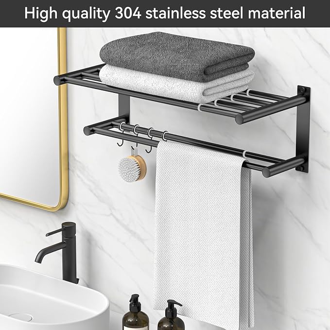 Black Adjustable Black Towel Bar - Image 5