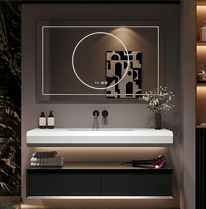 Single Bathroom Vanity with Sink, 44Inch Floating Bathroom Vanities Set by LUTHXAY