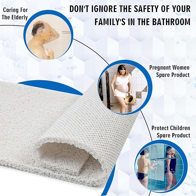godehone Shower Mats Non Slip Without Suction Cups, PVC Loofah Bathroom Mats - Image 3