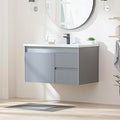 Floating Bathroom Vanity with Sink, 32 Inch Wall Mounted Bathroom Vanity with 2 by SmhxoFurniture