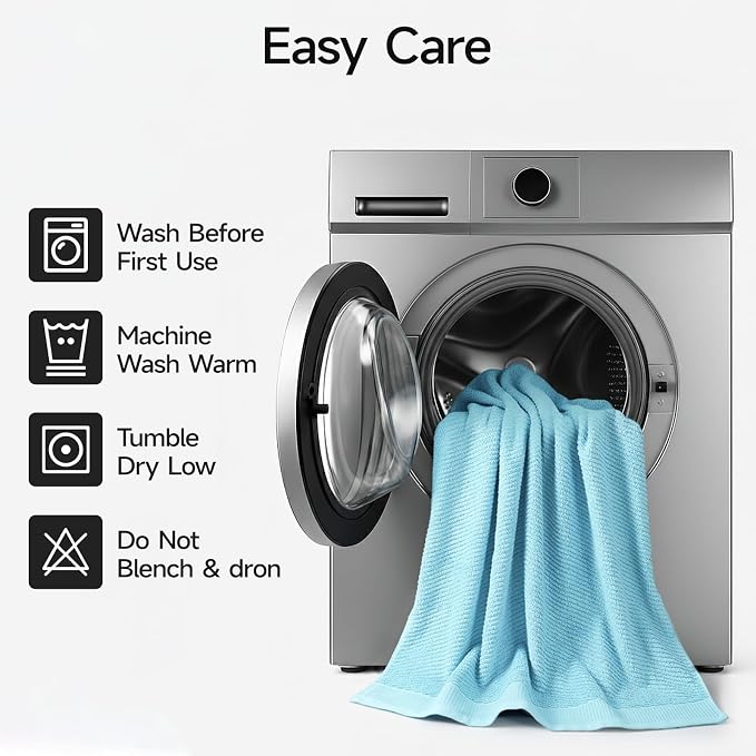 REDKISS Luxury Bath Towel Set of 8, 100% Cotton Bathroom Towels Set - Image 6