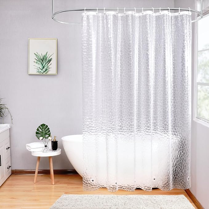AooHome 48x72 Inch Stall Shower Curtain Liner, EVA 3D Water Cube Narrow Shower - Image 7