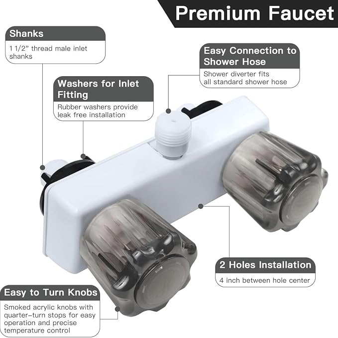 RV Shower Faucet, Camper Shower Faucet Replacement, - Image 4
