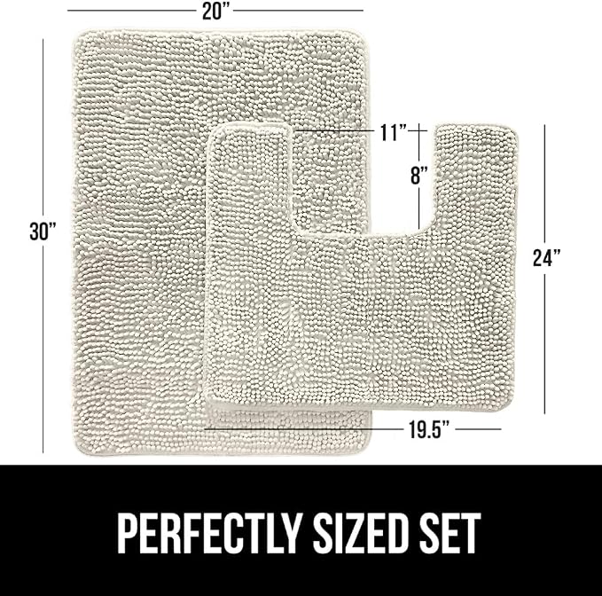 GORILLA GRIP Bathroom Rug Sets, Soft Chenille 2 Piece Area Rugs Set, Toilet - Image 2