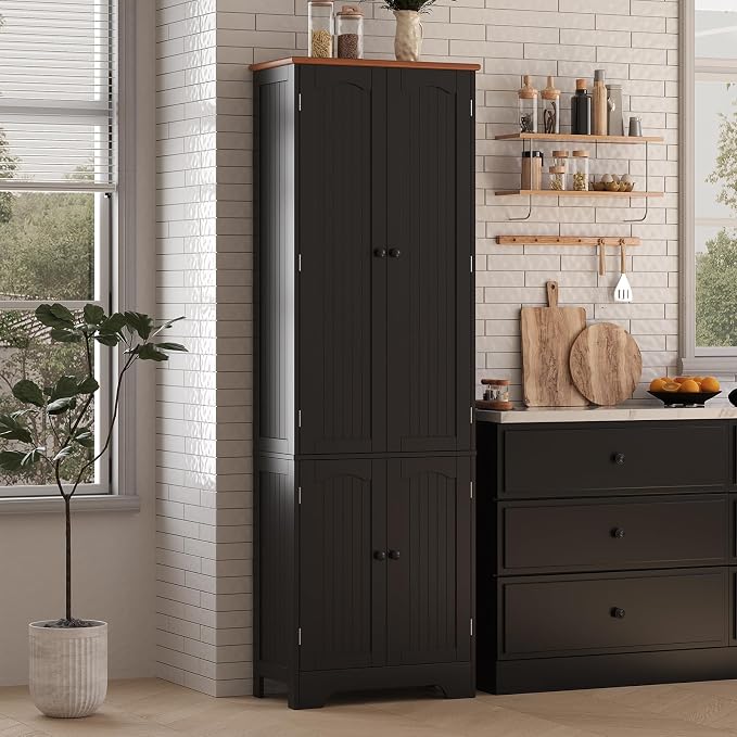 4 Door Pantry - 72.2'' Kitchen Cabinet - Image 8