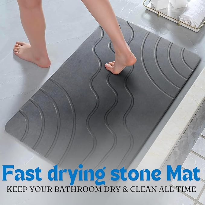 Stone Bath Mat – Quick Drying Diatomaceous Earth Bath Mat, Super Absorbent - Image 4