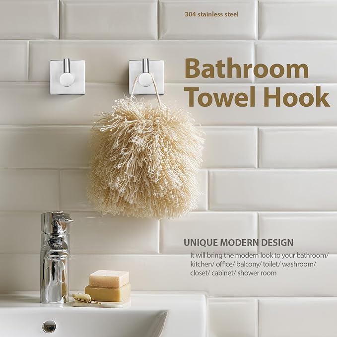 Bathroom Accessories Set Brushed Nickel Towel bar Set, 4 Piece Towel Rack Set - Image 6