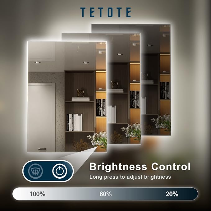 TETOTE Backlit Mirror for Bathroom, 20x28 Inch Vanity Mirror - Image 3
