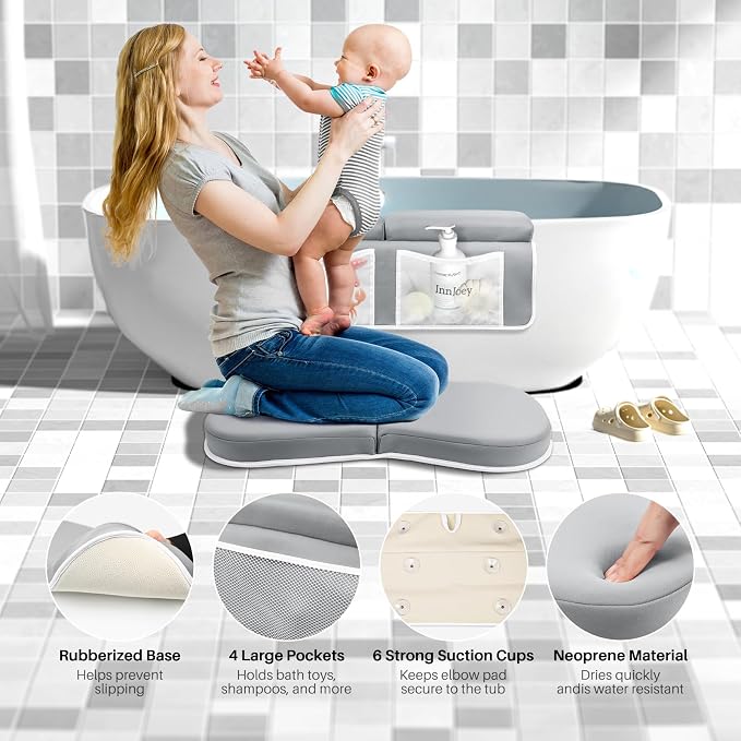 Bath Kneeler and Elbow Rest Pad Set, 1.6'' Extra Thick Bath Support - Image 2
