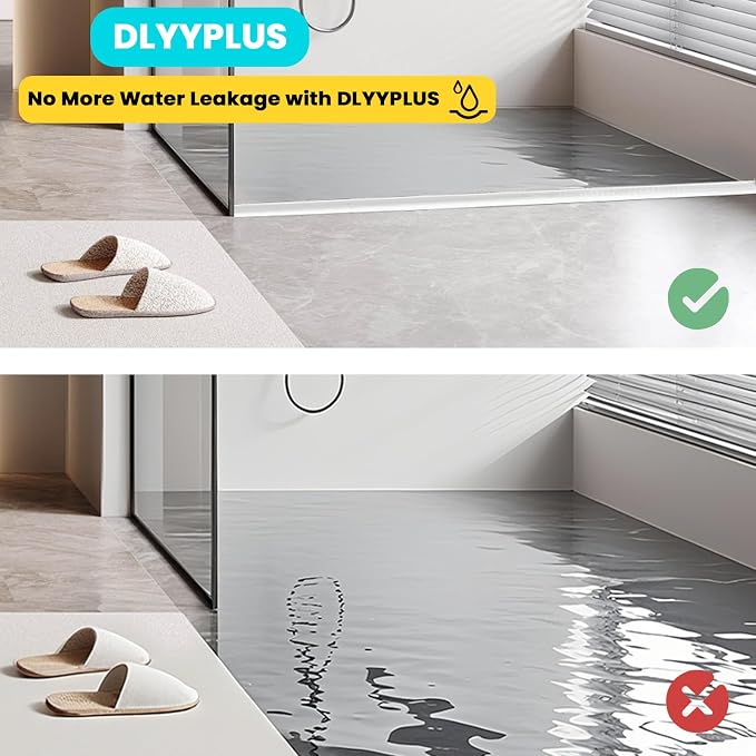 Shower Threshold Water Dam Barrier 67", Silicone Sealant Included, Collapsible - Image 4