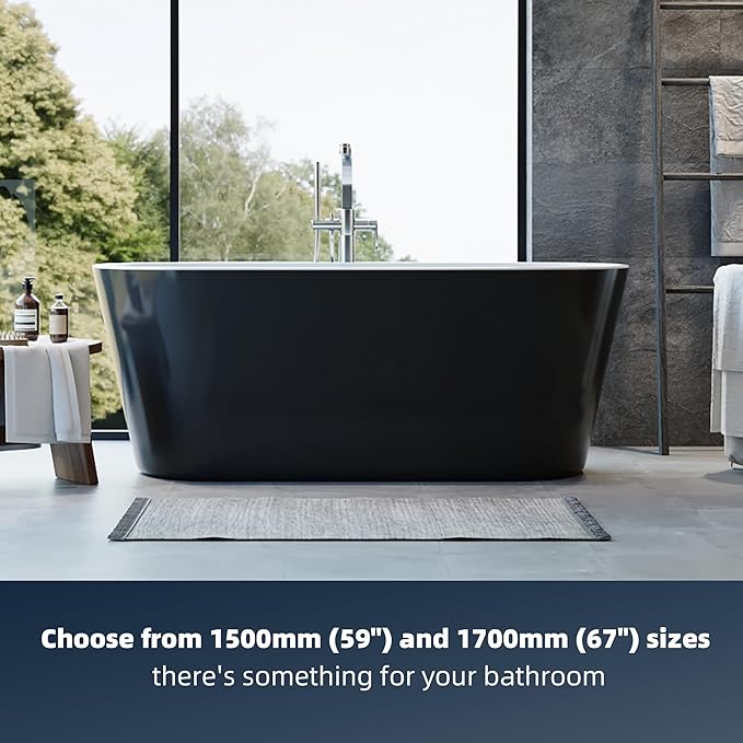 59 Inch Freestanding Bathtub, Acrylic Soaking Bathtub - Image 5