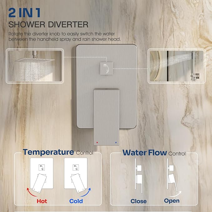 Ceiling Mount Shower System, Shower Faucet Set - Image 7