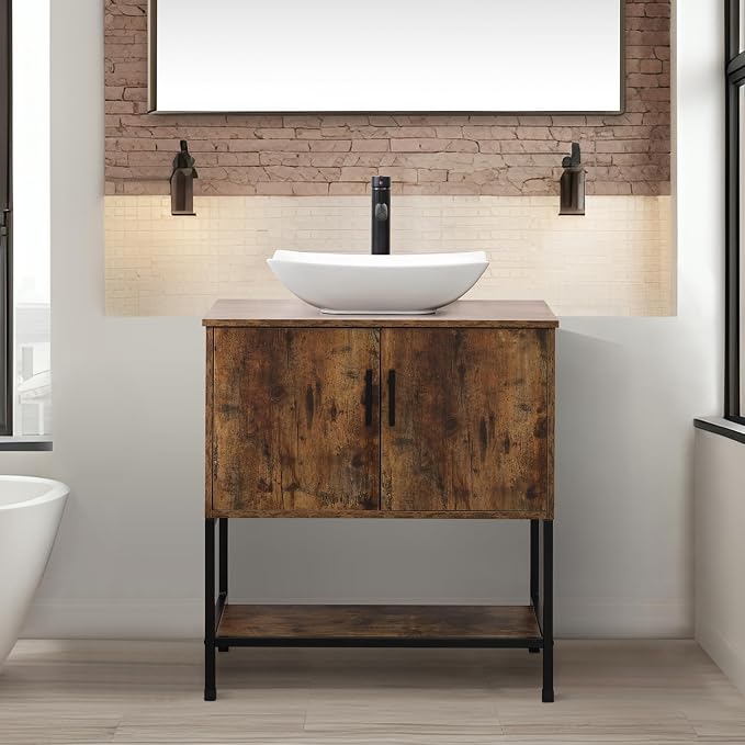 UEV Rustic Brown 30" Bathroom Vanity - Image 4