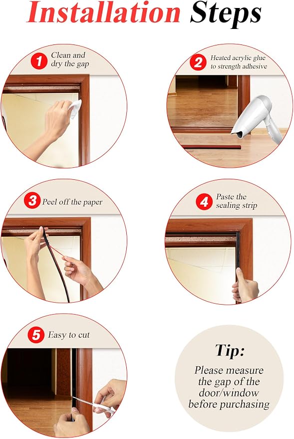 Silicone Seal - 39ft Door & Window Seal, Soundproofing, Abrasion Resistant - Image 4