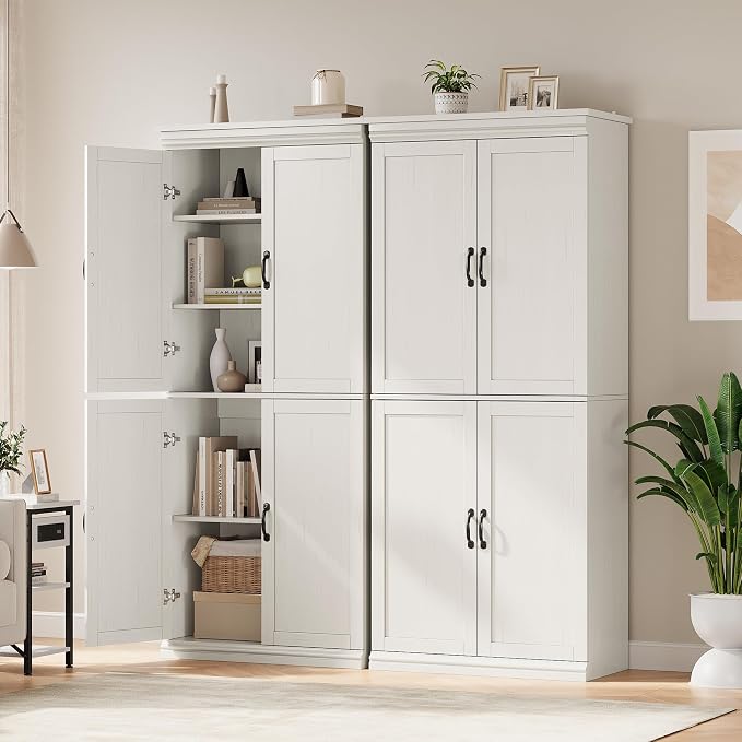 IDEALHOUSE Pantry Cabinet, Freestanding Cupboard, Tall Storage Cabinet - Image 7