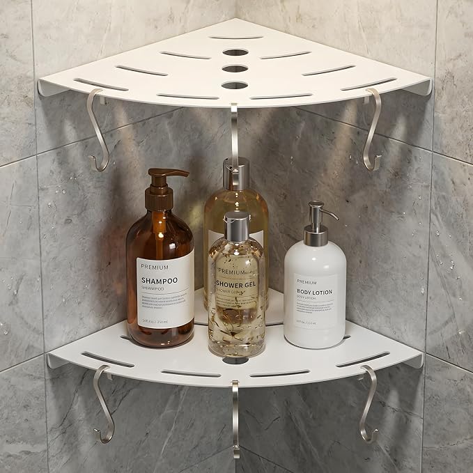 XIHLZYEH Corner Shower Shelves, 2 Pack 304 Stainless Steel Shower Shelf - Image 2