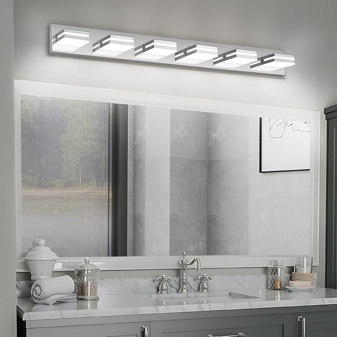 Modern LED Bathroom Lights Fixtures, Stainless Steel Chrome Acrylic Wall - Image 6