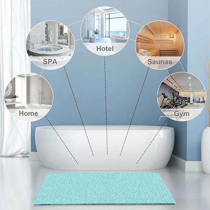 godehone Shower Mats Non Slip Without Suction Cups, PVC Loofah Bathroom Mats - Image 6