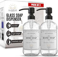 2 Pack Clear Glass Soap Dispenser 16 OZ by SunrisePremium