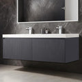 Blossom 60 Inch Double Sink Bathroom Vanity, All Wood Wall Mounted Floating by BLOSSOMKitchenBath