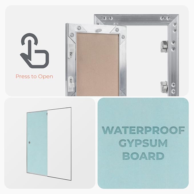 6" x 12" Drywall Access Panel – Waterproof Aluminum Frame Gypsum Hatch – Wall & - Image 4