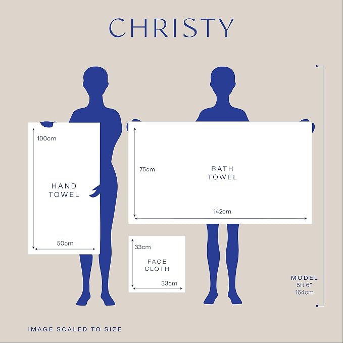 Christy Renaissance 6 Piece Blue Towel Set | 100% Egyptian Cotton | Luxury - Image 2
