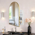 FKWin Gold Medicine Cabinet Mirror, Surface Mount Bathroom Storage Cabinet by FKWinCreateCozyandHealthy