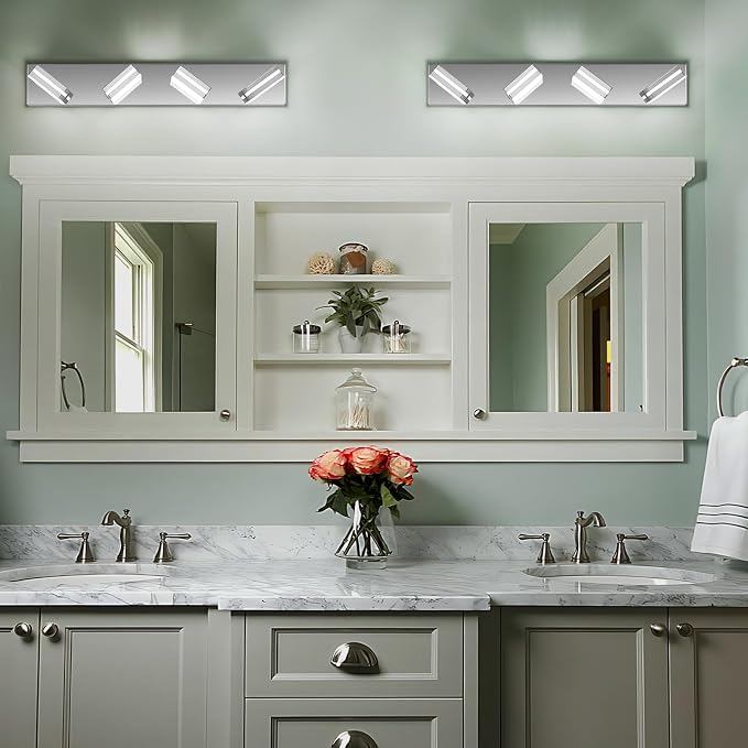 Modern LED Bathroom Lights Fixtures, Stainless Steel Chrome Acrylic Wall - Image 8