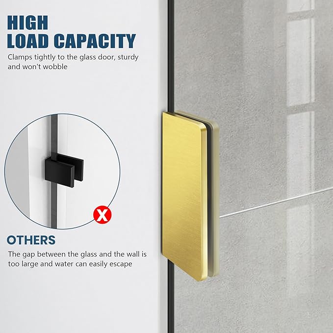 34" W ×74" H Shower Glass Panel, Frameless Bathroom Shower Door, Fixed Glass - Image 3
