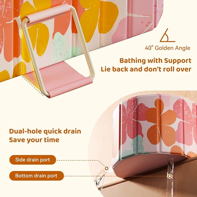 Portable Foldable Bathtub, Freestanding Bathtub No Installation, Bathroom SPA - Image 5