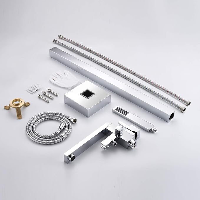 Freestanding Bathtub Faucet Tub Filler Chrome Floor Mount Bathroom Faucets - Image 7
