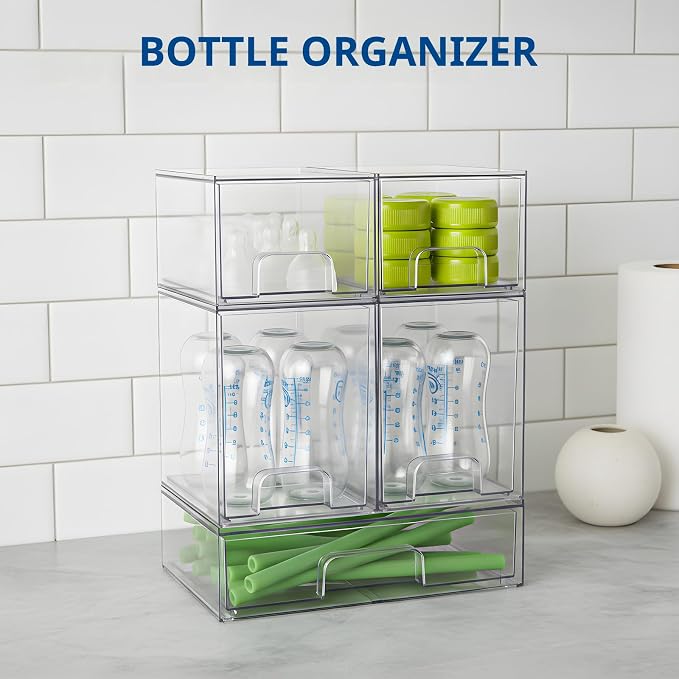 Stackable Storage Drawers Set of 5 Pack, Acrylic Organizers and Storage - Image 4