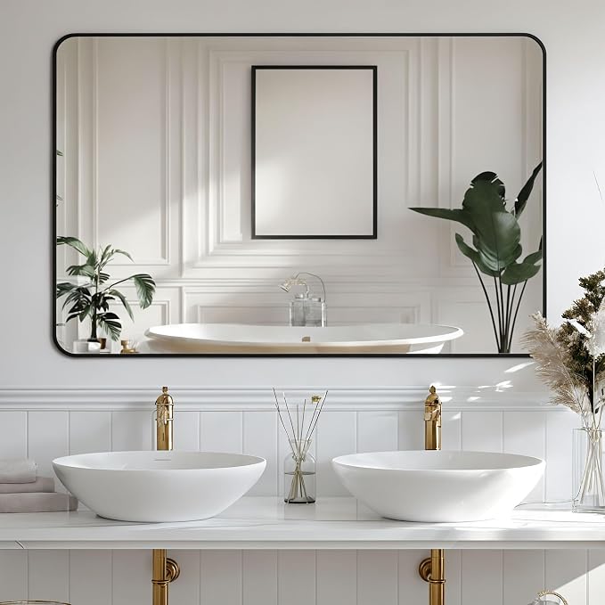 Antok Bathroom Mirror, Decorative Mirrors Vanity Mirror Aluminum Alloy Frame by AntokMirror