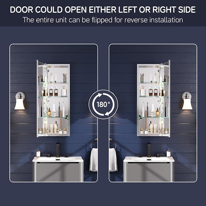 Medicine Cabinet 12" x 36", Bathroom Medicine Cabinet - Image 7